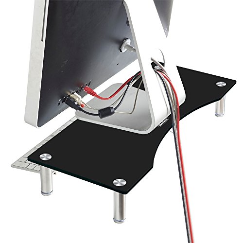 VonHaus Gebogener Ständer aus Glas für Computer, Laptops & TV – 56 x 24cm - 5