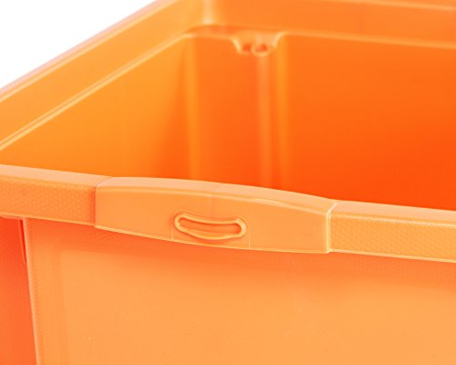 Aufbewahrungsbox Lagerbox Allzweckbox – Dreh- und Stapelbox H, nestbar, orange - 4