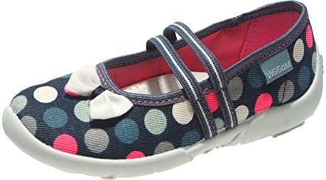 VIGGAMI Girls Slippers Ballerinas Alex(Navy/Dots, EU 31 = UK 12)