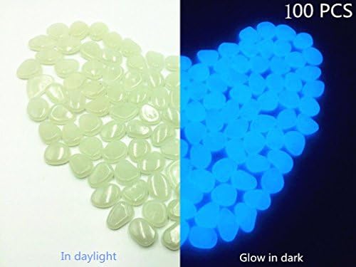 Glow in the Dark Garden Pebbles Stone for Walkway Yard and Décor(100)