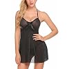 ADOME-Donna-Lingerie-Sexy-Babydoll-Camicia-da-notte-trasparente-Vestito-Sexy-G-Stringa