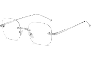 BAMINX Frameless Glasses Frame, Fashion Eyeglasses, Unisex, No Prescription Clear Lenses for Men and Women