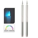  LED-Stabkerzen 2er-Pack, 29 cm, weiss mit farbwechsel