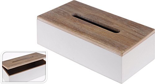 LS Design Holz Kosmetiktuchbox Tissuebox Kleenexbox Shabby Vintage Metall