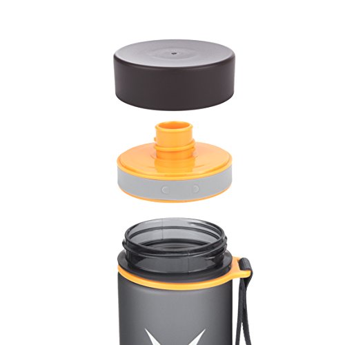 FOXAS® BPA-freie Wasserflasche 600ml Sport Trinkflasche aus Tritan (Grau) - 5