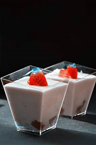 60 x Mini Small Plastic 2oz 60ml Cube Disposable Dessert Cup Square spin Sauce Starter Wedding/Party/Banquet Bowls