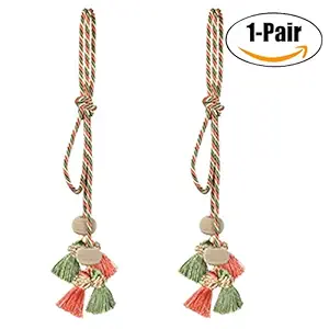 Outgeek Curtain Holdback 2Pcs Curtain Strap Tassel Window Curtain Decoration Curtain Holdback for Home One Size Pink