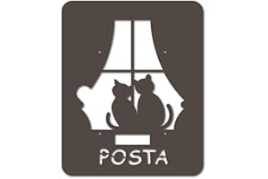 Alubox 08MIAPLGATTIGH Frontale Intercambiabile per Cassetta Postale MIA con Disegno Gattini alla Finestra, Ghisa