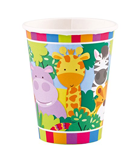 37-teiliges Party-Set Tiere – Dschungel – Jungle – Löwe, Zebra, Giraffe, Krokodil – Teller Becher Servietten Tischdecke für 8 Kinder - 3