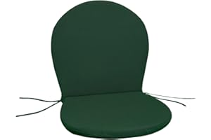 GHIOCUSCINI | Set di 2 Cuscini da Esterno per Sedia Ronda, Colore Verde in Tessuto Acrilico Dralon, Sfoderabile, 96 x 46 cm, Alto 4 cm, Made in Italy