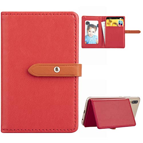 Preisvergleich Produktbild Mlorras Wiederverwendbarer Handy Kartenhalter, Kartenfach, mit Verschluss / Kartenetui / aufklebbare für Alle Arten Smartphone Rot