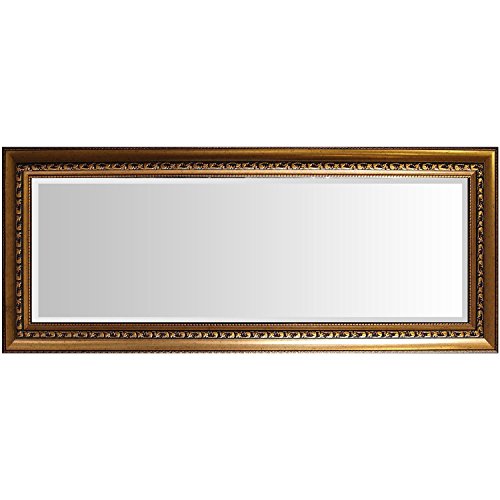 Wandspiegel mit Facettenschliff und Verzierungen 140x60cm – Gold / Flurspiegel Barspiegel Frisierspiegel Spiegel - 2