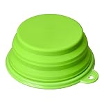 Ciotola-Mangiatoia-Abbeveratoio-Pieghevole-in-Silicone-Verde-per-Cani-Gatti