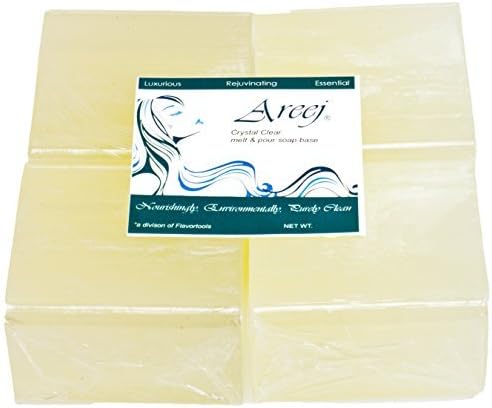 Areej Hypo-Allergenic Biodegradable Crystal Clear Soap Base made with 100% Pure Natural Glycerin - 10 Pounds by Flavortools