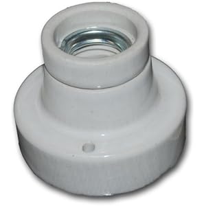 Porzellanfassung E27 gerade mit Sockel, Keramikfassung