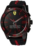 Ferrari Herren Armbanduhr Quarz Edelstahl und Silikon Smart, Farbe: Schwarz (Modell: 830375)