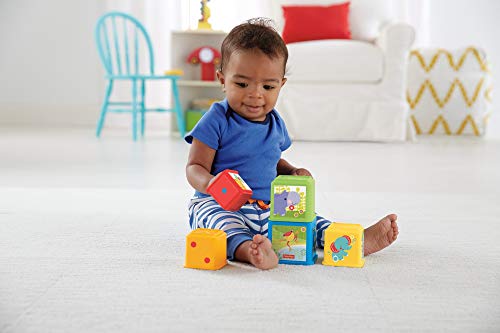 Fisher-Price Cubes Découvertes, jouet pour bébé à empiler et à emboîter, 6 mois et plus, CDC52 – Image 3