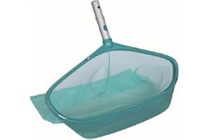 BAYROL Bodenkescher 50 cm - breiter Kescher mit tiefem Netz und 5 cm-Rakel zum besseren Auffangen von Laub und Schmutz auf dem Beckenboden - kompatibel mit allen handelsüblichen Teleskopstangen