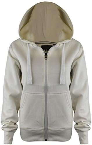 New Ladies Womens PLUS SIZE ALL COLOUR Plain Zipped Hoodies CREAM UK SIZE 5XL/22