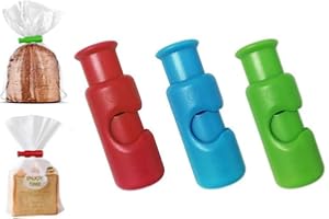 ‎CLRZOL Tütenclips, Neue Chip-Clips Tütenclips Lebensmittelclips, Wiederverwendbare Einkaufstütenclips, Snack-Brot-Verschlussclip, Lebensmittelclips für Tüten aus Kunststoff (3 Pcs)