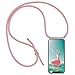 Produktbild Caier Handykette Hülle Kompatibel mit Huawei Mate 20 Lite Handyhülle mit Band Lanyard Weiche Silikon Bumper Durchsichtig Schutzhülle Rosegold Kordel Schnur zum Umhängen Rückschale Transparent Case