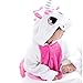 Produktbild JT-Amigo Kinder Pyjama Strampler Schlafanzug Tier Kostüm für Halloween Karneval Fasching, Einhorn Rosa Kostüm, Gr. 140/146 (Herstellergröße 125/140)