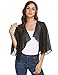 Produktbild Aimage Damen Sommer Chiffon Cardigan Elegant Blazer Leicht Dünn Bolero Irregulär Luftig Halbdurchsichtige Kimono Stola Loser Schnitt Shrug 3/4 Hülsen Vorne Offen Größe S-XXL