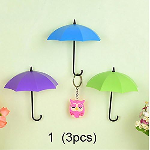 NEWSTARTS 3 PCs/set Mini Cute Self-Adhesive Door Hook Hanger Bag Keys Bathroom Kitchen Sticky Holder Gift