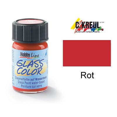 Glass Color Glasmalfarbe, 20ml, Rot, - CKR42406