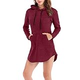 iHENGH Top Damen,Women Herbst Casual Hoodie Solid Sweatshirt Lange Ärmel unregelmäßiger Pullover Top Bluse T Shirt Pullover Crop Tops Damen Mode