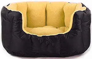 KOZI PET Reversable Dual Color Beidge & Black Ultra Soft Ethnic desingner Bed for Dog & cat Export Quality-(XXL with Super Soft Blanket)