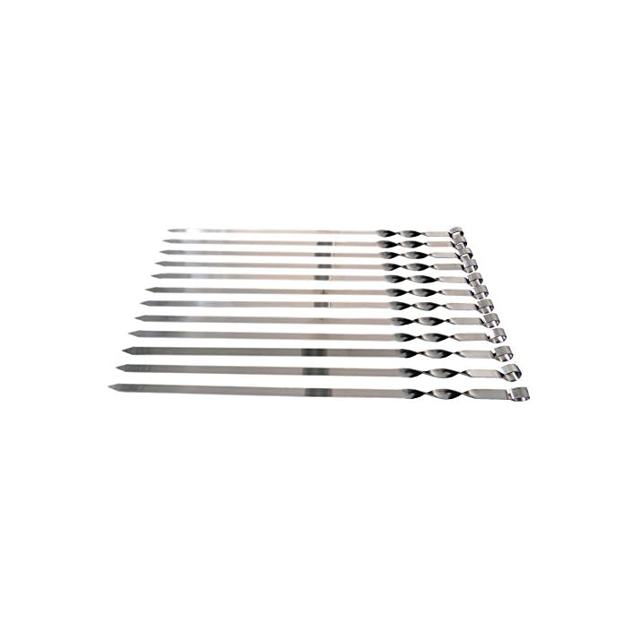 Edelstahl Schaschlikspiesse 60cm 2mm Strke 15cm Breite Extra Stark Schampura Grillspiesse Fleischspiesse Auch Fr Mangal 20 Stck