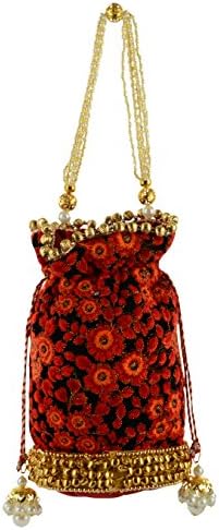 Tooba Handicraft Party Wear Hand Embroidered Box Clutch Bag Purse For Bridal, Casual, Party, Wedding