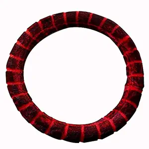 CS GLARE Car Steering Wheel Cover - Odorless, Warmer Hands in Winter, Cooler Hands in Summer (Red Black, Medium)