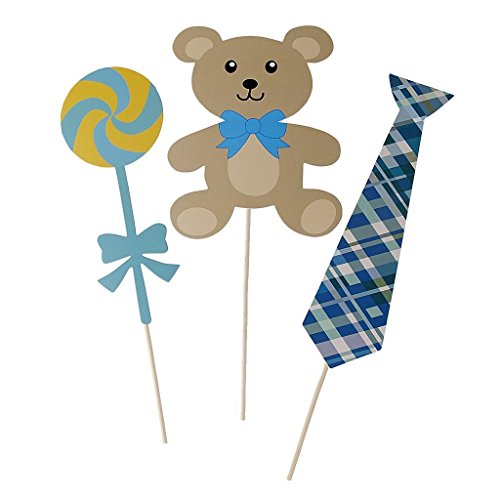 Veewon Fotorequisiten Baby Duschen Party Foto Stand Props Kits auf Sticks – Es ist ein Junge 30 Stück - 2