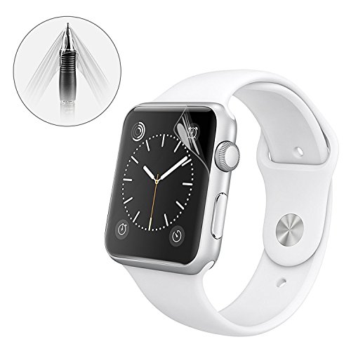 [3 Stück]Apple Watch Schutzfolie [Vollständige Abdeckung],EUGO 42mm TPU Ultra HD Bildschirm Schutzfolie für Apple Watch 42mm Serie 1 und 2 - 4
