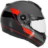 ZEUS ZS-3050 BE7 Motorcycle Helmet Chin Release HelmetGrey Red S