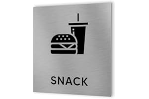DECOHO - Pictogramme format 20 cm x 20 cm en Dibond Aluminium brossé - Modèle Snack