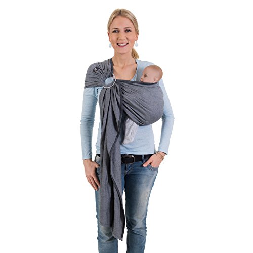 Hoppediz R-j-lon-wei Ring-Sling inklusive Bindeanleitung, Jacquard, grau