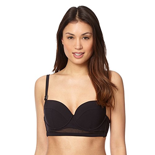 J By Jasper Conran Womens Designer Black Mesh Insert Underwired Bikini Top 34E
