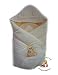 WARM THERMO TERRY NEWBORN Baby Swaddle Wrap Blanket, duvet, Sleeping Bag BABY'S HORN (hooded cream/apricot)