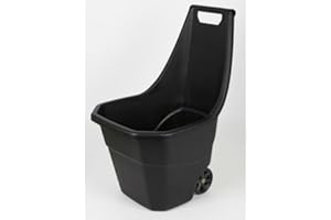 VIOLET Carro de jardín Buosha, Negro, Plástico, 50 litros, Resistente A La Intemperie, Requiere Montaje, Ligero, Patio y jardín