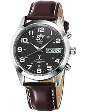 Eco Tech Time Solar Drive Funk Gobi Herrenuhr EGS-11251-22L, Leder Armbanduhr