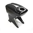 Armrest Arm Rest Centre Console Car Auto Van Bus Black Universal Storage Box Organizer Leather Cup Holders