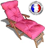 CALINUIT - Coussin Bain DE Soleil Impermeable Reversible Fuchsia/Taupe PES Haute Qualite