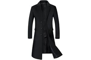 YOUTHUP Cappotto Invernale da Uomo Slim in Lana Lunga Calda Giacca di Transizione Ccasual da Lavoro