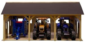 Kids Globe Wooden Farm Shed for 3 Tractors (Scale 1:16 