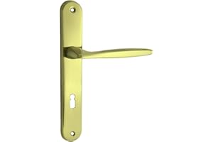 Domino Set de poignées de porte sans trou Ensemble de poignées pour porte intérieure de chambre, entrée, couloir – aluminium résistant doré universelle MIA M1 BB70