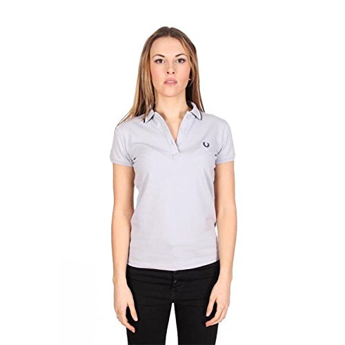Preisvergleich Produktbild Fred Perry Damen Poloshirt gestreifter Kragen mit Pailletten 31162317 0034, Grau, Medium