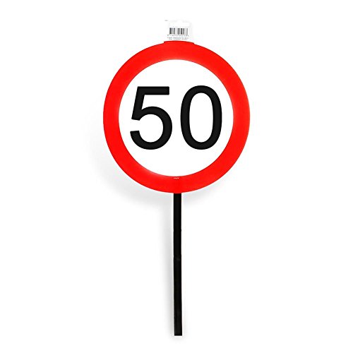 HC-Handel 923792 Schild "50" mit Stab Kunststoff Geburtstag 26 cm